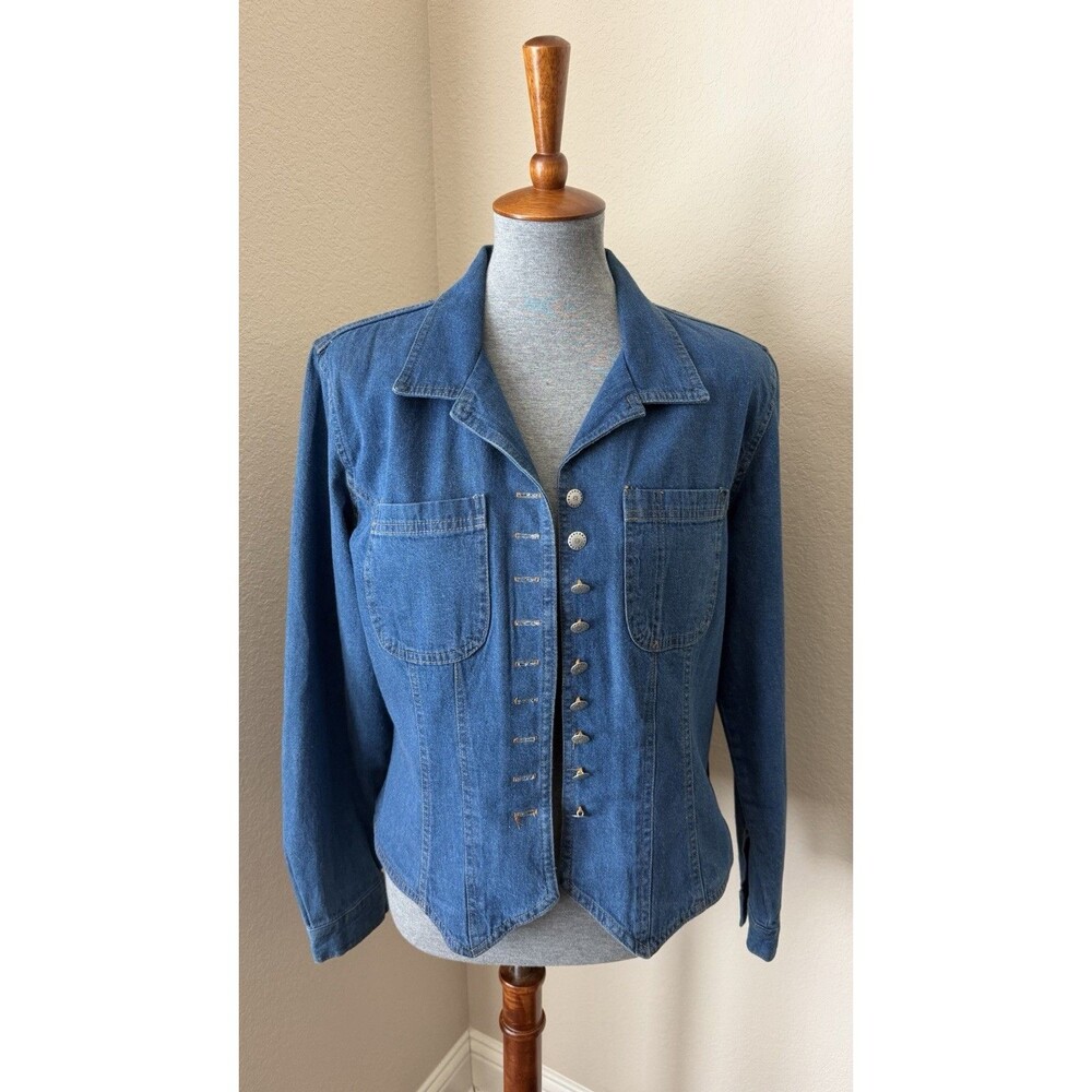 Stonebridge Women's Vintage Size 14 Blue Western Denim Jacket